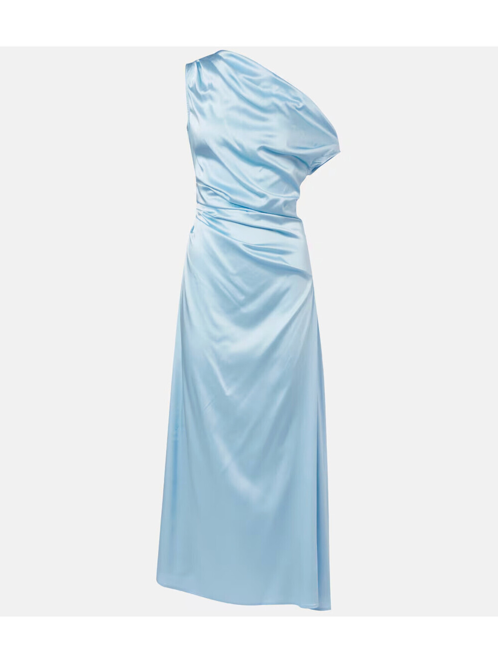 NWT STAUD Blue Satin Phare Stretch Designer Bridal Wedding Silk Midi Dress 8 - Picture 7 of 9